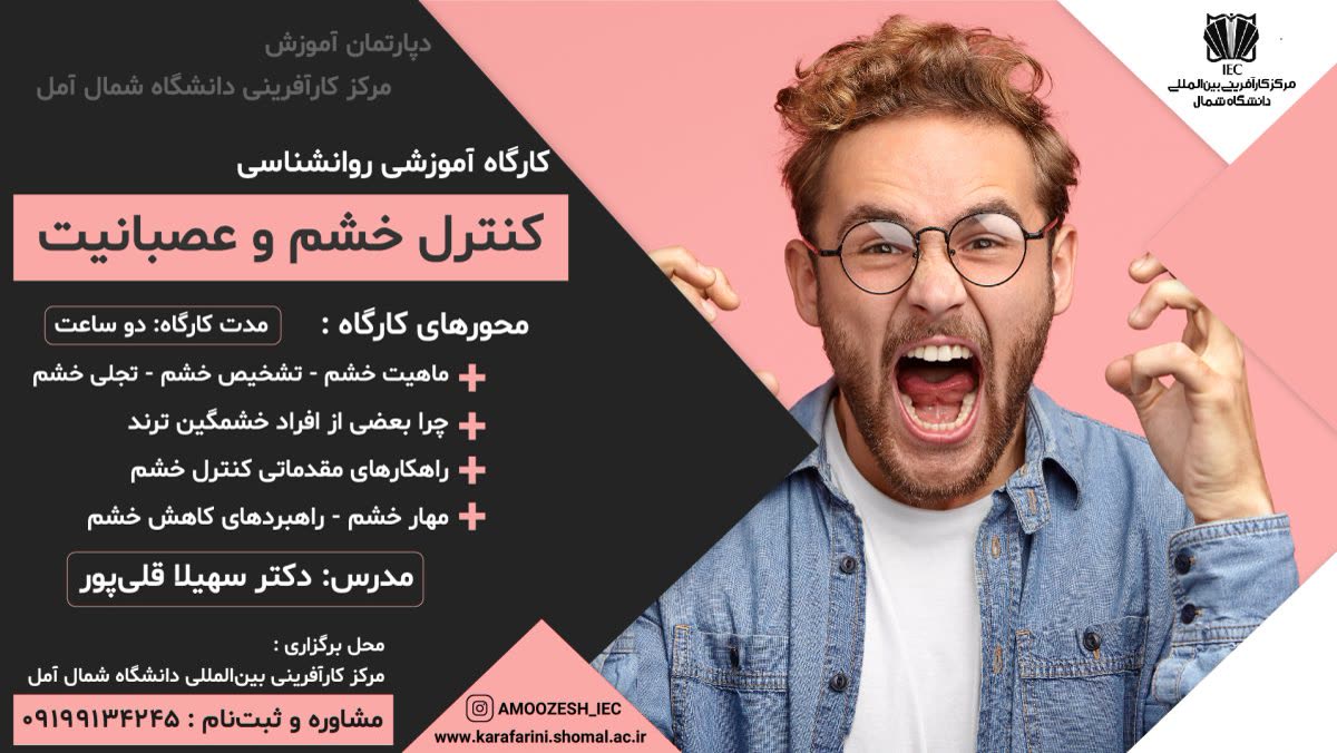 پوستر کارگاه آموزشی کنترل خشم و عصبانیت